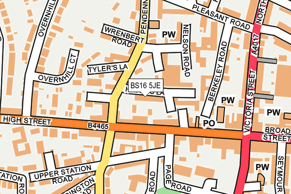 BS16 5JE map - OS OpenMap – Local (Ordnance Survey)