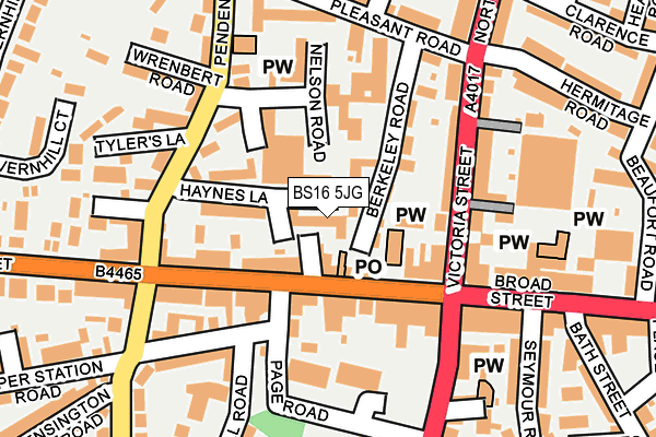BS16 5JG map - OS OpenMap – Local (Ordnance Survey)