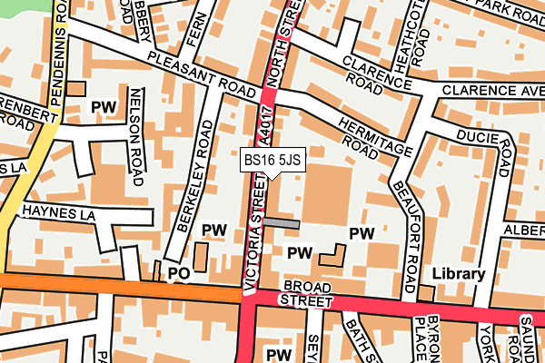 BS16 5JS map - OS OpenMap – Local (Ordnance Survey)