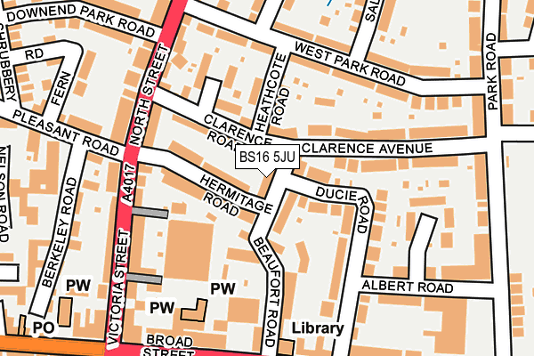 BS16 5JU map - OS OpenMap – Local (Ordnance Survey)