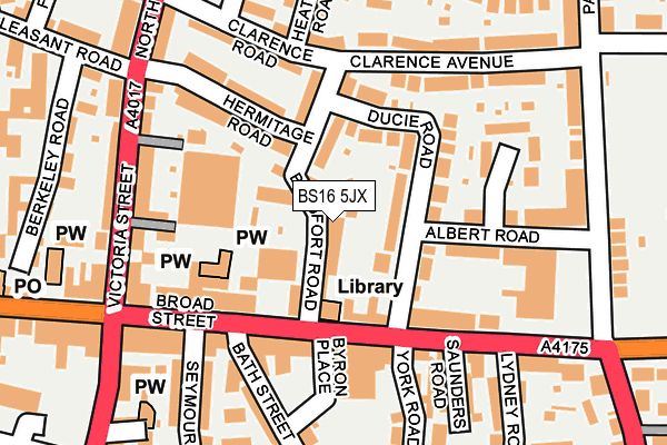 BS16 5JX map - OS OpenMap – Local (Ordnance Survey)