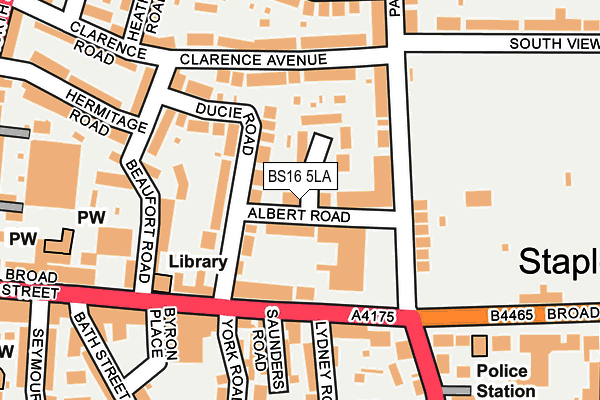 BS16 5LA map - OS OpenMap – Local (Ordnance Survey)