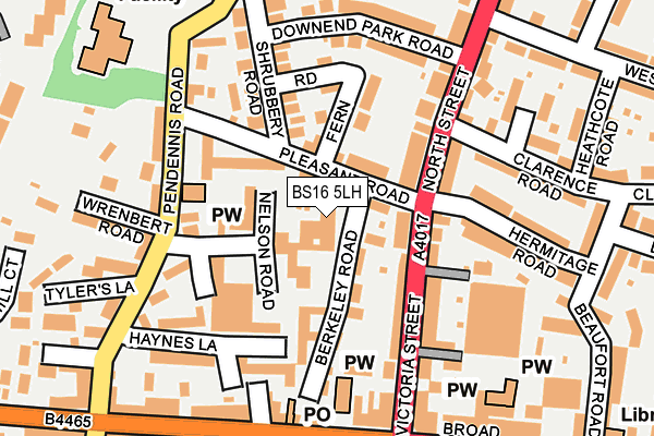 BS16 5LH map - OS OpenMap – Local (Ordnance Survey)