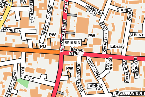 BS16 5LN map - OS OpenMap – Local (Ordnance Survey)