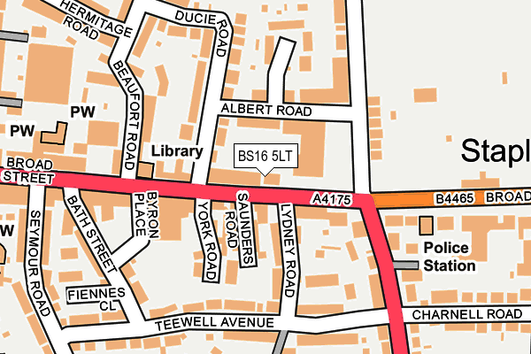 BS16 5LT map - OS OpenMap – Local (Ordnance Survey)