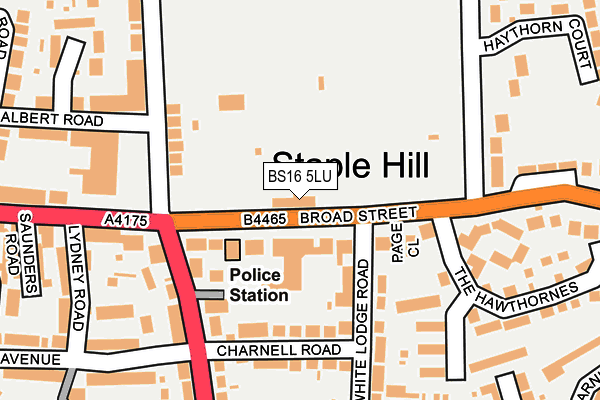 BS16 5LU map - OS OpenMap – Local (Ordnance Survey)