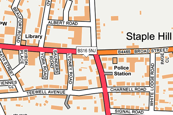 BS16 5NJ map - OS OpenMap – Local (Ordnance Survey)