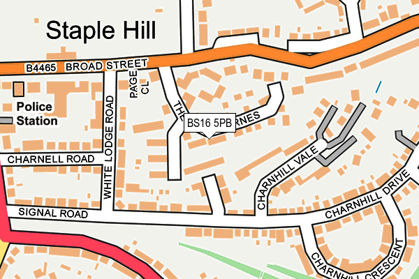 BS16 5PB map - OS OpenMap – Local (Ordnance Survey)