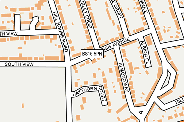 BS16 5PN map - OS OpenMap – Local (Ordnance Survey)