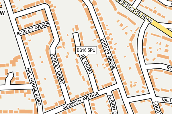 BS16 5PU map - OS OpenMap – Local (Ordnance Survey)