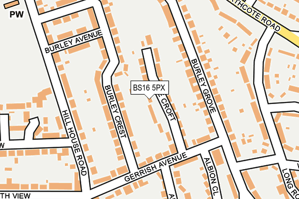 BS16 5PX map - OS OpenMap – Local (Ordnance Survey)
