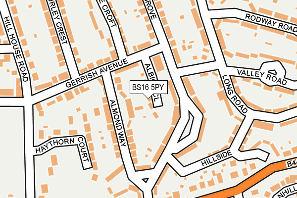 BS16 5PY map - OS OpenMap – Local (Ordnance Survey)