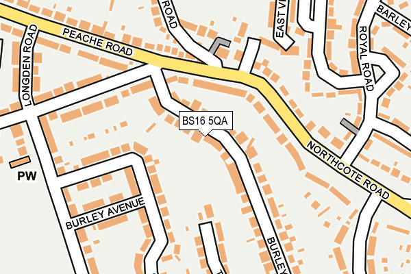 BS16 5QA map - OS OpenMap – Local (Ordnance Survey)