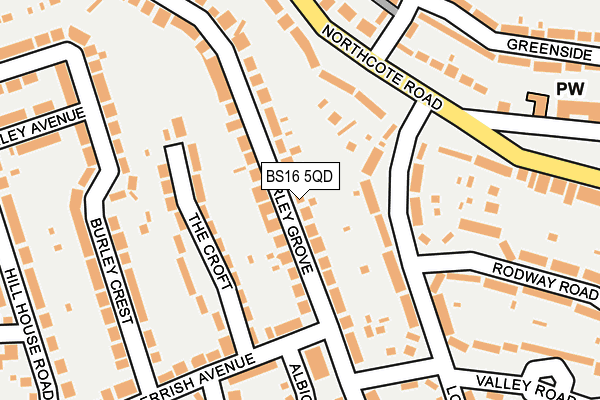 BS16 5QD map - OS OpenMap – Local (Ordnance Survey)