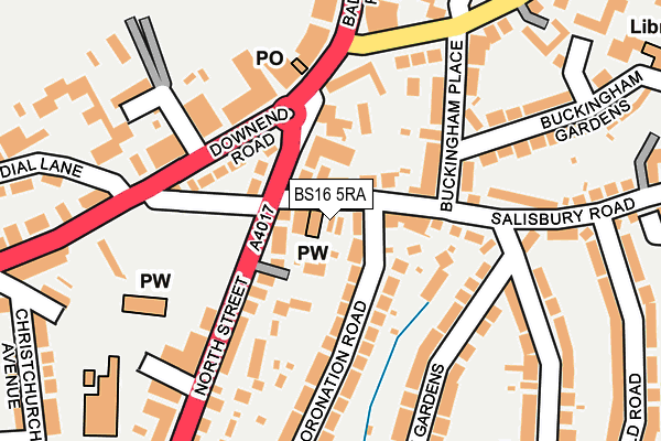 BS16 5RA map - OS OpenMap – Local (Ordnance Survey)