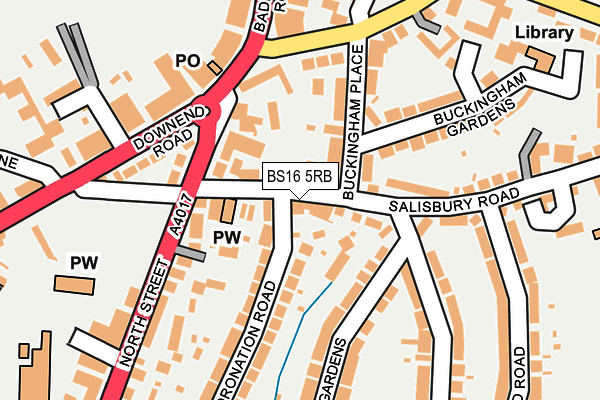 BS16 5RB map - OS OpenMap – Local (Ordnance Survey)