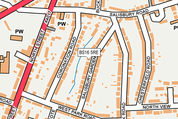 BS16 5RE map - OS OpenMap – Local (Ordnance Survey)