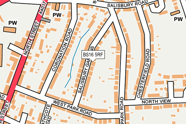 BS16 5RF map - OS OpenMap – Local (Ordnance Survey)