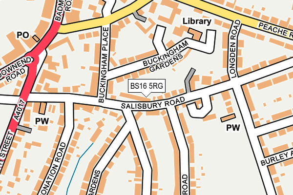 BS16 5RG map - OS OpenMap – Local (Ordnance Survey)