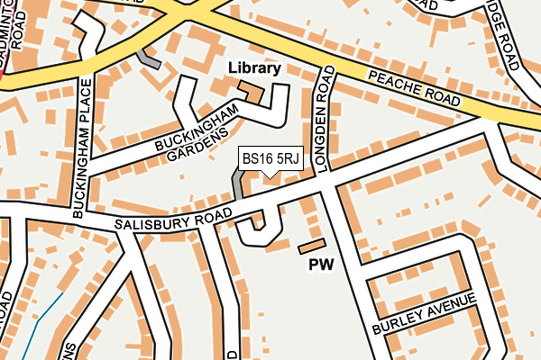 BS16 5RJ map - OS OpenMap – Local (Ordnance Survey)