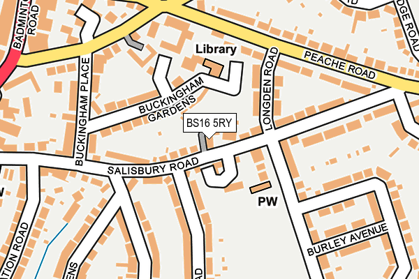 BS16 5RY map - OS OpenMap – Local (Ordnance Survey)