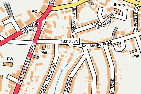 BS16 5SA map - OS OpenMap – Local (Ordnance Survey)