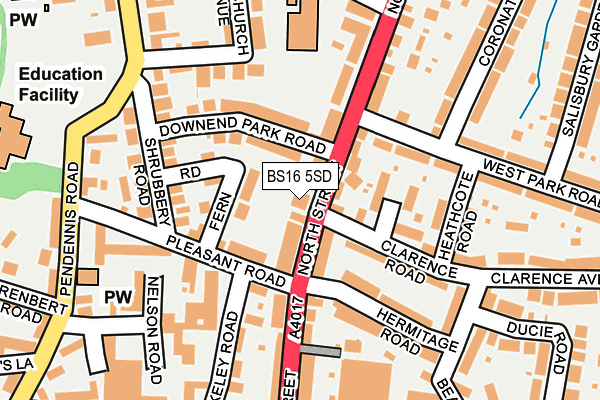 BS16 5SD map - OS OpenMap – Local (Ordnance Survey)
