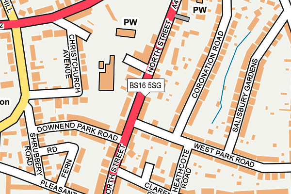 BS16 5SG map - OS OpenMap – Local (Ordnance Survey)