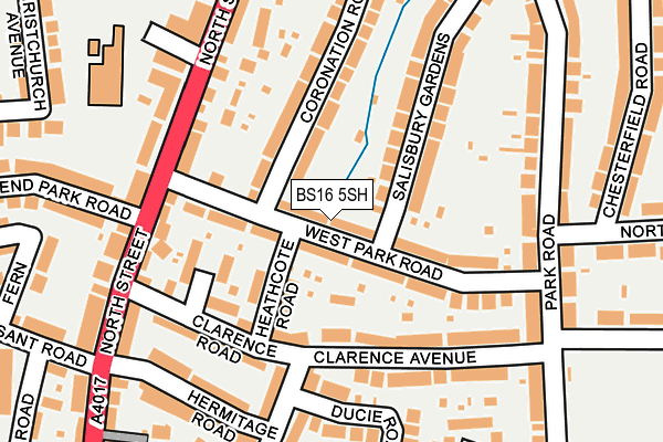 BS16 5SH map - OS OpenMap – Local (Ordnance Survey)