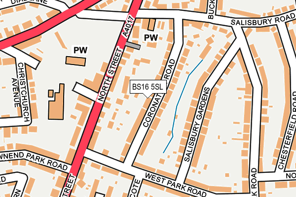 BS16 5SL map - OS OpenMap – Local (Ordnance Survey)