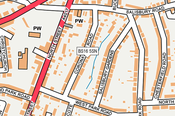BS16 5SN map - OS OpenMap – Local (Ordnance Survey)