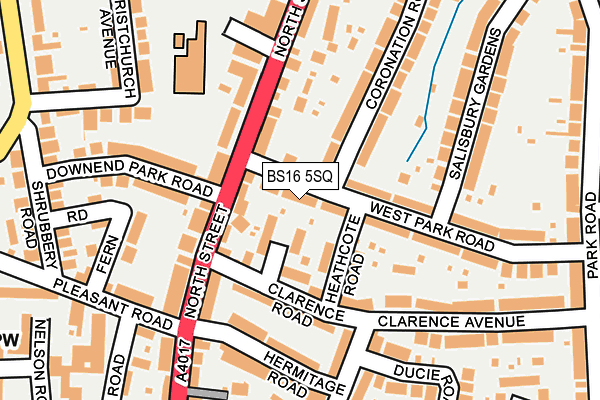 BS16 5SQ map - OS OpenMap – Local (Ordnance Survey)