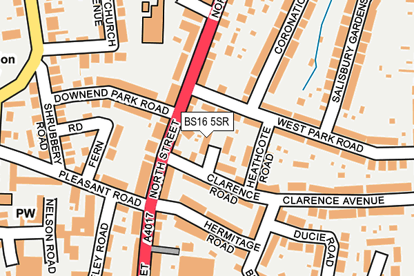 BS16 5SR map - OS OpenMap – Local (Ordnance Survey)