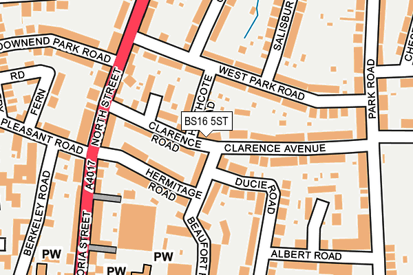 BS16 5ST map - OS OpenMap – Local (Ordnance Survey)