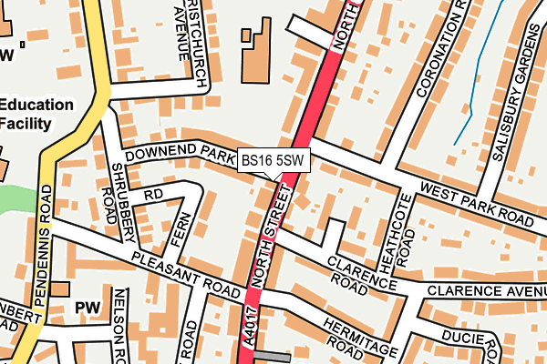 BS16 5SW map - OS OpenMap – Local (Ordnance Survey)