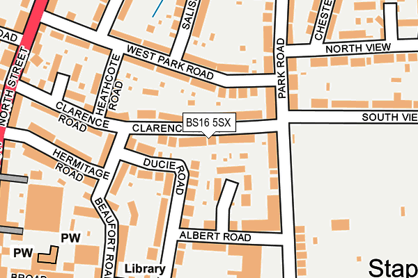 BS16 5SX map - OS OpenMap – Local (Ordnance Survey)