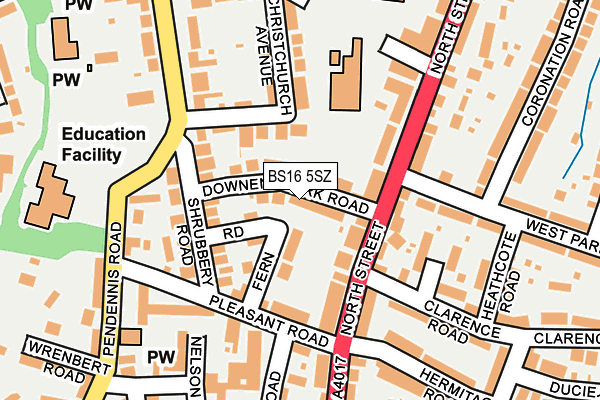 BS16 5SZ map - OS OpenMap – Local (Ordnance Survey)
