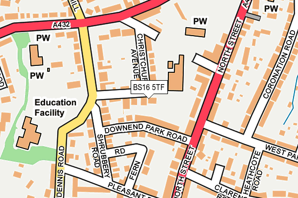 BS16 5TF map - OS OpenMap – Local (Ordnance Survey)