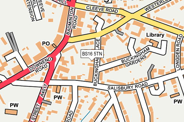 BS16 5TN map - OS OpenMap – Local (Ordnance Survey)