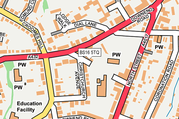 BS16 5TQ map - OS OpenMap – Local (Ordnance Survey)