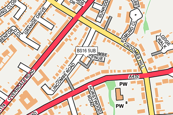 BS16 5UB map - OS OpenMap – Local (Ordnance Survey)
