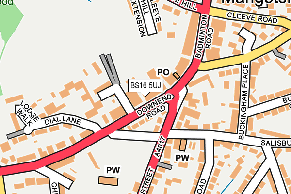 BS16 5UJ map - OS OpenMap – Local (Ordnance Survey)