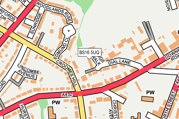 BS16 5UQ map - OS OpenMap – Local (Ordnance Survey)
