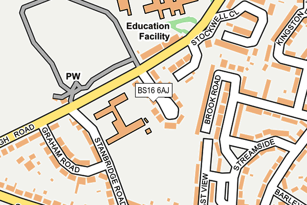 BS16 6AJ map - OS OpenMap – Local (Ordnance Survey)