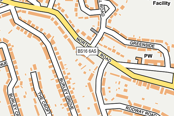 BS16 6AS map - OS OpenMap – Local (Ordnance Survey)