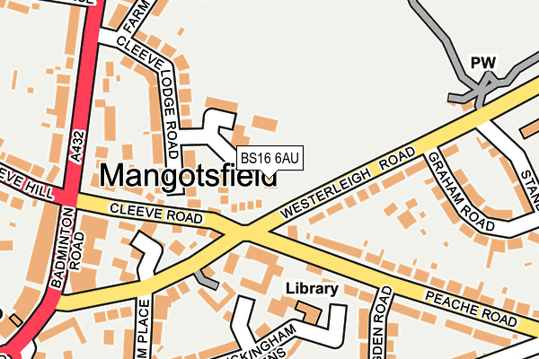 BS16 6AU map - OS OpenMap – Local (Ordnance Survey)