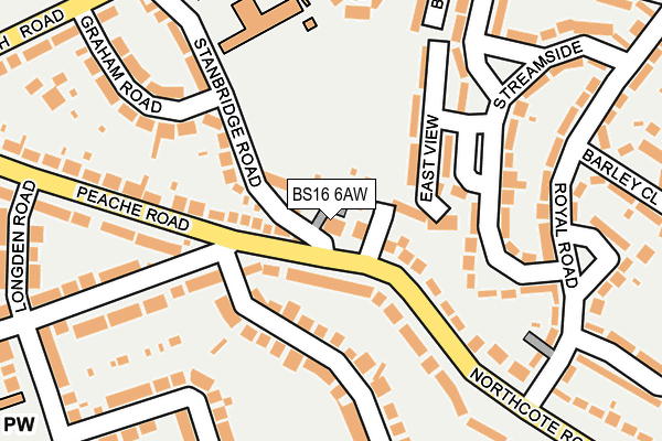 BS16 6AW map - OS OpenMap – Local (Ordnance Survey)