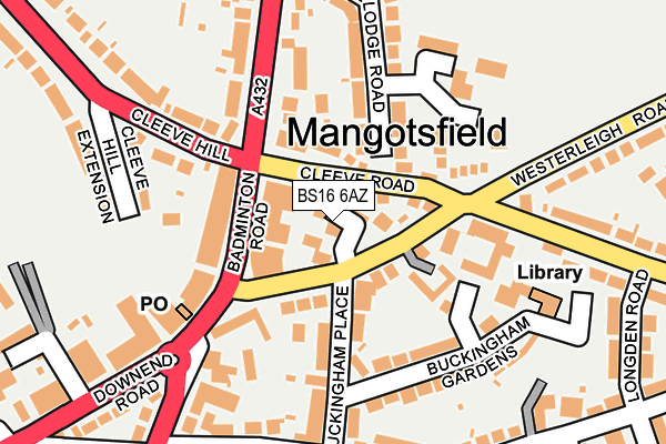 BS16 6AZ map - OS OpenMap – Local (Ordnance Survey)