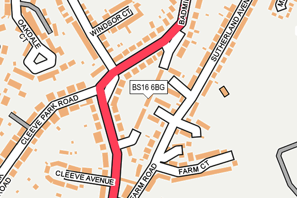 BS16 6BG map - OS OpenMap – Local (Ordnance Survey)