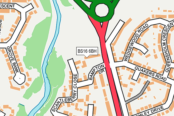 BS16 6BH map - OS OpenMap – Local (Ordnance Survey)